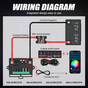 Panel de Interruptor táctil Digital IP68 a prueba de agua de 6 bandas con Control de aplicación para RV Boat UTV Jeep SUV Truck Use Switch Panel - Product Image 6