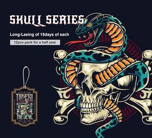 TIIKERI Fun Original Drawing 12 PCS Désodorisant pour voiture 180 jours de fraîcheur Désodorisant en papier suspendu pour voiture, maison, bureau Pack - Product Image 5