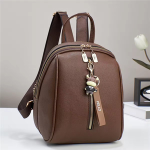 Women's Casual <b>Backpack</b> New Style PU Fashion Autumn Winter <b>School</b> Travel Bag <b>Large</b> Capacity Zipper Closure Shopping Bag - Product Image 2