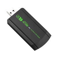 Adaptor Wifi USB AC1300Mbps 2.4/5.8GHz Driver Gratis Kartu Jaringan WIFI 1300M Antena untuk Laptop LAN Dongle Penerima Wifi