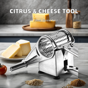 Râpe à fromage manuelle en métal multifonctionnelle en acier inoxydable 430, zézette à agrumes rotative, outil à beurre – Vente en gros - Product Image 6