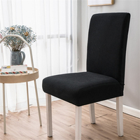 Haute qualité doux chaise couverture maïs velours Polyester tricoté élastique tissu couleur unie housse salle à manger chaise couverture