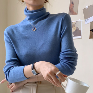 Hot bán của phụ nữ len pha trộn một kích thước phù hợp với tất cả các rùa Cổ Dệt Kim Áo Thun Jumper Áo len - Product Image 5