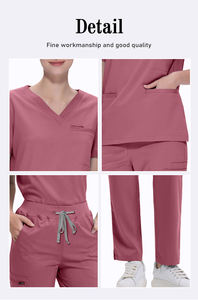 定制标志氨纶弹力磨砂制服套装医用牙科制服套装软护理无花果彩色医院磨砂女性套装 - Product Image 6