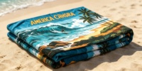 Premium 100% Cotton Velour Beach Towel 70x140cm Reactive Printed Quick Dry Soft Bath Beach Towel