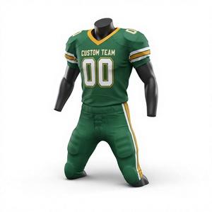 Shorts de football américain personnalisés pour équipe, marque premium, unisexe, manches courtes, col en V sublimé, maille respirante, taille élastique - Product Image 1