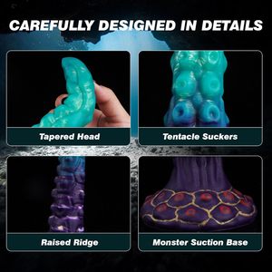 Plug <span class=keywords><strong>Anal</strong></span> Largo, Dildo de Silicona Monstruoso, <span class=keywords><strong>Dilatador</strong></span> de Pene, Ano y Vagina, Tentáculo de Pulpo, Pene Animal, Juguetes Sexuales para Adultos, Bolas Anales - Product Image 2