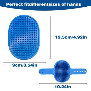 للبيع بالجملة فرشاة استحمام لتدليك الحيوانات الأليفة والقطط مخصصة من السيليكون فرشاة تدليك طويلة وقصيرة للشعر والكلاب - Product Image 4