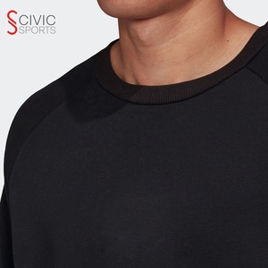 Sudadera de hombre de tamaño personalizado de alta calidad, sudaderas con capucha y sudaderas para adultos de manga regular negra sólida a precio bajo - Product Image 3