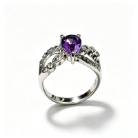Bagues en laiton plaqué platine, pierres étincelantes élégantes pour les fêtes d'anniversaire, les mariages, les anniversaires de mariage, bijoux de mode, cadeaux