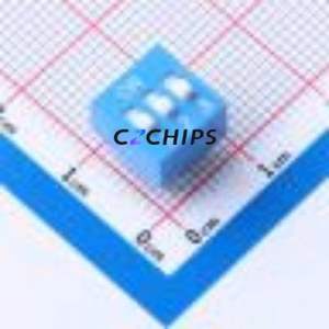 DS-03BP DIP Switch Through hole Component (THT) Switch ( Number of Switch Sections: 3 )( Lead Spacing: 2.54mm )( Color: Blue ) - Product Image 1