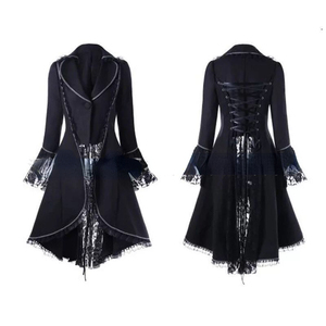 Nueva chaqueta <span class=keywords><strong>de</strong></span> esmoquin <span class=keywords><strong>de</strong></span> terciopelo con costura <span class=keywords><strong>de</strong></span> encaje <span class=keywords><strong>de</strong></span> manga larga gótica para mujer, vestido <span class=keywords><strong>de</strong></span> vampiro aristocrático Medieval para mujer, Cosplay <span class=keywords><strong>de</strong></span> Lolita - Product Image 4