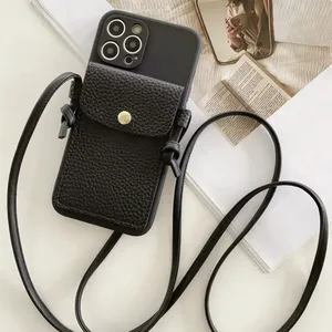 Custodia con cordino a tracolla per <span class=keywords><strong>Xiaomi</strong></span> Mi 12T 11T 10T 13 Redmi Note 12 11 10 12C 10C <span class=keywords><strong>11S</strong></span> custodia morbida con cinturino in pelle classica - Product Image 2