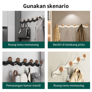 Pano.V Metal Clothes <b>Hook</b> <b>Rack</b> for Entryway or Doorway <b>Wall</b>-Mounted and No-Drill Installation for Living Room - Product Image 5