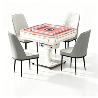 Table de Mahjong pliante en métal de luxe américaine anti-basculement, entièrement automatique, silencieuse, avec chauffage électrique, 2-en-1, table à manger, utilisation en casino