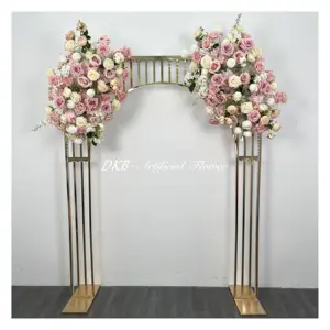 Artificial Flower Factory Customized Multiple Sizes Premium Pink Rose Wedding Stage Backdrop