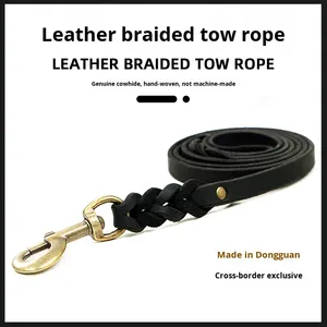Hochwertiges, weiches und robustes Leder Premium Solid Ribbons Umwelt freundliche Haustier leine Blei Training und Walking Geflochtene Hunde leine - Product Image 4