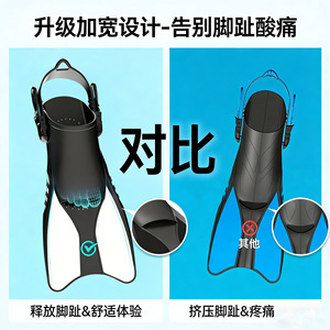 Professional Adjustable Swimming Fins For Adult Freestyle Diving Snorkeling Training With Logo Labeling - Product Image 4