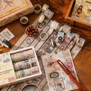 20 rollos/caja Retro años monólogo serie impermeable papel Washi Tape Set DIY álbum decorativo diario pegatinas para enmascarar - Product Image 1