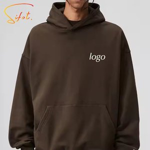 Sifot vente en gros nouveau populaire personnalisé rétro culture broderie sweat à capuche coton recadrée bouffée impression 550 gsm - Product Image 1