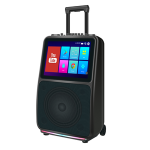 Altavoz Karaoke con Trolley de 10 Pulgadas, Micrófono Integrado de 60W, Pantalla Táctil, Resistente al Agua IPX4, para Fiestas al Aire Libre, Reproducción de Videos de <span class=keywords><strong>YouTube</strong></span> - Product Image 1