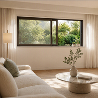 Fenêtre coulissante triple à cadre fin, système étanche, résistante au vent, pour villa de luxe, personnalisation d'usine