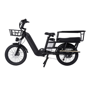 Vélo cargo électrique pour enfants, siège arrière, cadre en aluminium, double batterie 48V, 40Ah, 3.0 W, 20x1000 pouces - Product Image 3