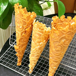 Machine professionnelle à gaufres pour cornets de crème glacée, à motif floral personnalisé, pour snacks de rue, vente chaude - Product Image 2
