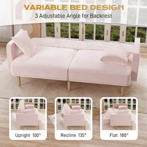 <span class=keywords><strong>Canapé</strong></span>-lit d'angle moderne pliable <span class=keywords><strong>2</strong></span>,<span class=keywords><strong>5</strong></span> <span class=keywords><strong>places</strong></span> avec rembourrage en tissu pour hôtel et salon - Product Image 6