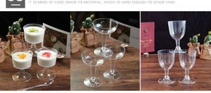 Grande tasse à mousse, tasse à pudding, vin rouge, champagne, tasse aérienne, tasse en plastique jetable, transparente, gobelets à gâteaux avec couvercle - Product Image 4