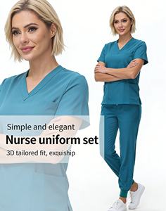 Ensemble de blouses médicales pour femmes et hommes, uniforme médical avec options multicolores, ensemble 2 pièces, logo personnalisé, infirmière unisexe, Sehe Fashion - Product Image 2