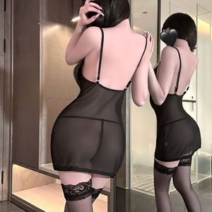 Sexy and alluring lingerie set featuring lace, hot and seductive nightgown, mesh see-through, <b>enchanting</b> lace trim, and - Product Image 2