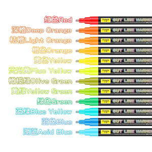Surligneurs Guangna Double-line Flash <span class=keywords><strong>Contour</strong></span> 24 couleurs en boîte pour <span class=keywords><strong>dessin</strong></span> créatif, journalisation manuscrite et notes clés - Product Image 2