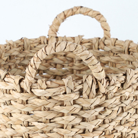 Panier de rangement avec poignée, en jonc de mer tressé, pliable, pour organisation de stock, articles divers et linge