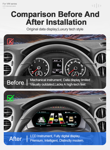 Écran d'instrument LCD HD 10,25 pouces pour VW Tiguan 2010-2017, remplacement du tableau de bord numérique - Product Image 3