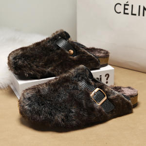 Popolari Pantofole Invernali <span class=keywords><strong>Pelose</strong></span> e Morbide per Coppie, <span class=keywords><strong>Ciabatte</strong></span> da Uomo, Pantofole da Donna Stile Coreano, Mezze Pantofole da Esterno - Product Image 5