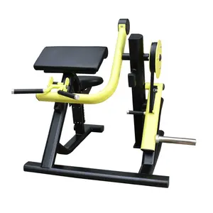 Professional Gym Exercise Equipment Strength Trainer Plate Loaded Seated Bicep Curl Preacher Machine