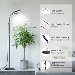 Lampada LED Telescopica a Anello per Piante da Interno, Luce di Crescita a Spettro Completo per Piante Grasse, IP54, in Lega di Alluminio - Product Image 4