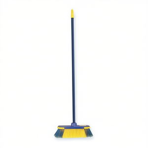 Testa di Scopa 350x85x125mm con Setole in Nylon Giallo e Blu, Manico in Plastica Resistente per Pulizia Pavimenti - Product Image 1