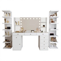 Table de maquillage de style américain avec rangement intégré et tiroirs, bureau de maquillage multifonctionnel, fourni en transfrontière