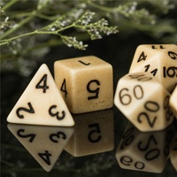 Pour Udixi : Ensemble de dés polyédriques en résine plastique marron pour RPG et Dungeons and Dragons – Durables et attrayants