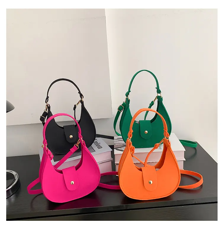 Wholesale Candy Color Women Underarm Lady Bag 2023 Trendy Fashion Korea Purse Handbag