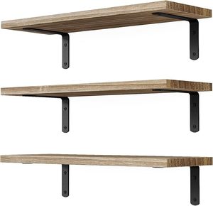 뜨거운 판매 나무 벽 선반 거실 주방 벽 보관 및 차고 보관 장착 플로팅 선반 - Product Image 1