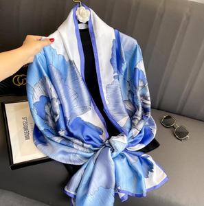 Nouveau foulard pour femmes, foulard musulman imprimé, satin de soie, 180 * 90 cm, châle pour femmes, long châle de soirée, vente en gros - Product Image 2