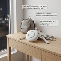 Alarme de sécurité personnelle 130 dB avec porte-clés : Sirène ultra-sonore et flash LED pour la défense personnelle et la sécurité d'urgence des femmes