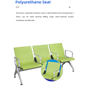 Fauteuil d'attente moderne en métal industriel HFYM pour aéroports et hôpitaux avec prise de charge USB, mobilier commercial empilable - Product Image 5