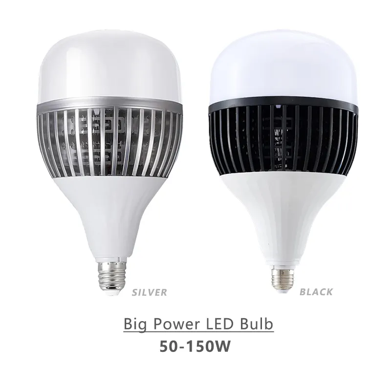 Lâmpadas LED de alumínio para quintal, lâmpada de alta potência com bico de alumínio, lâmpada de alta qualidade E27 E40 de 100 W 150 W
