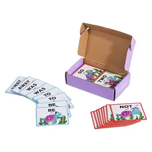 Venta al por mayor de tarjetas flash en papel personalizadas, juguetes educativos de aprendizaje cognitivo para niños en caja
