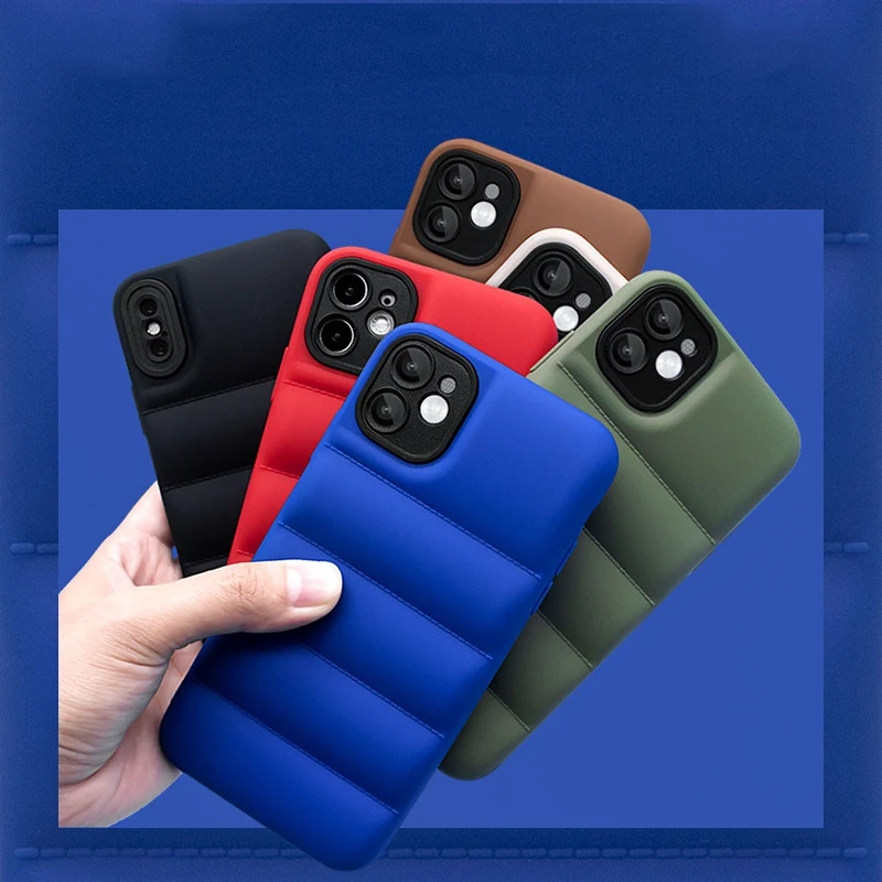 Новинка 2023, цветной чехол для сотового телефона на заказ для iphone 7-14 pro max 2023 года, защитный чехол из ТПУ, модный пуховой пуховик, чехол для телефона