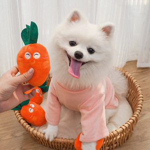 Juguete de peluche interactivo para cachorros con diseño de pierna de pollo, suave, chirriante, para aliviar el aburrimiento y la dentición. - Product Image 4